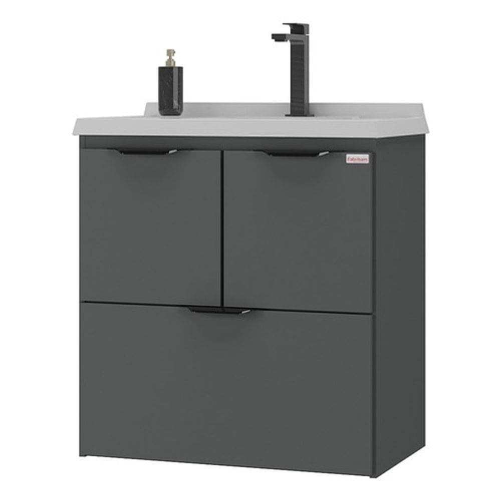 Gabinete Para Banheiro Cinza E Madeira Genebra 58x56x33 Cm