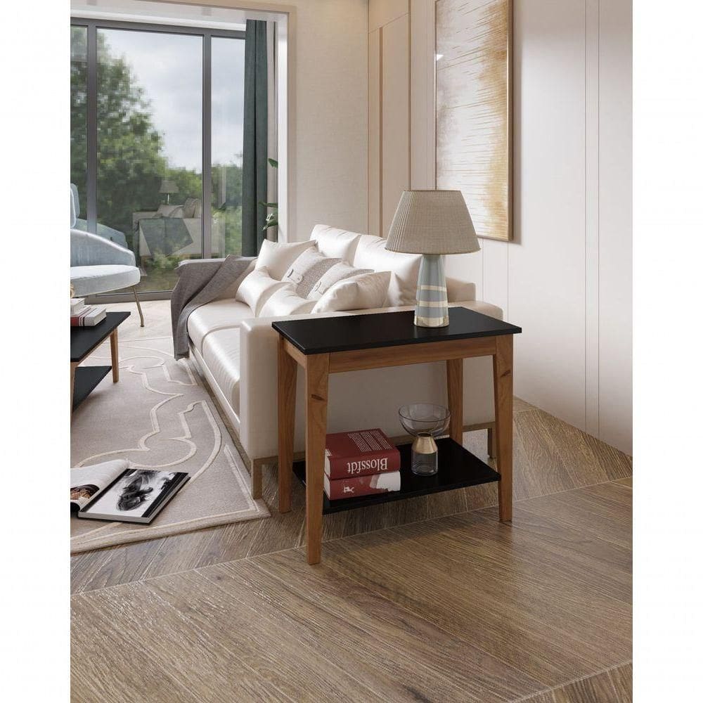 Mesa De Apoio Lateral Madeira Maciça Veneza Preto