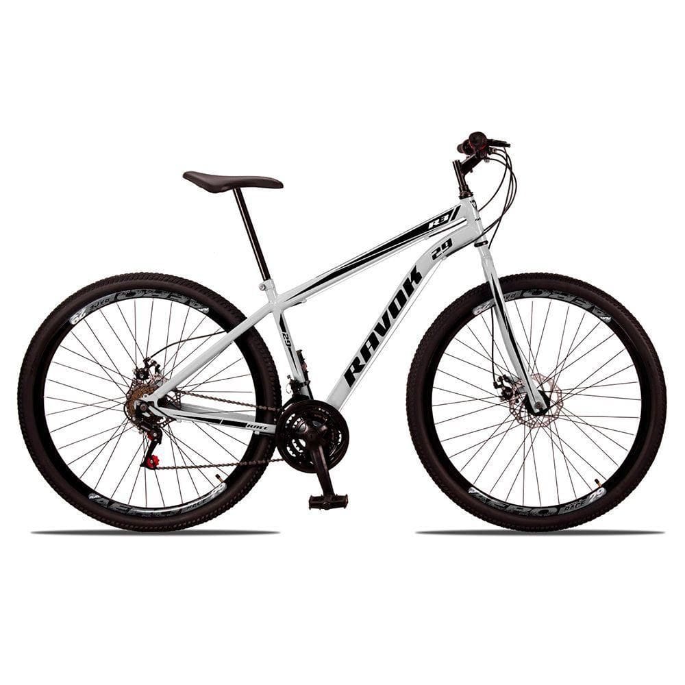 Bicicleta Aro 29 Bike Aço 21 Marchas Velocidades Freio A Disco Cor:branco