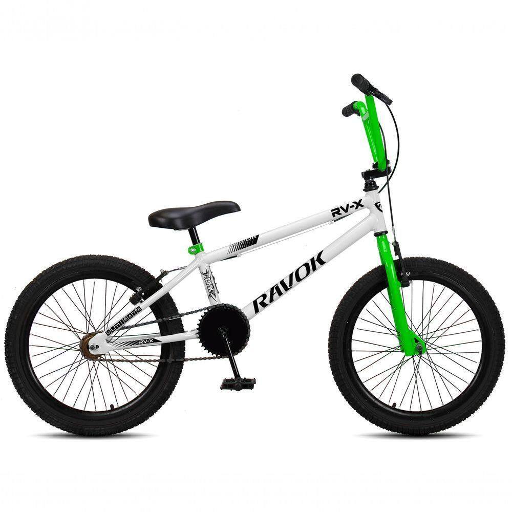 Bicicleta Aro 20 Bmx Rv-x Aero Freio V-brake Infantil Branco Verde