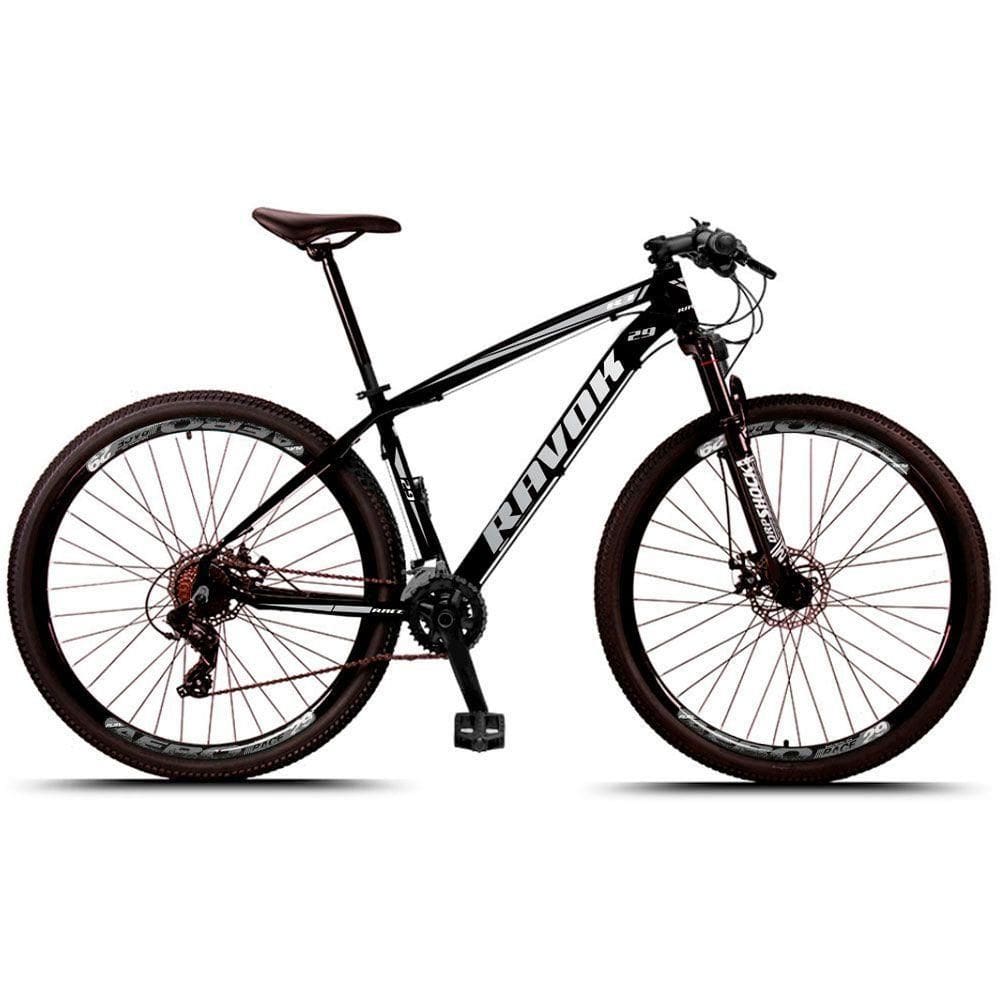 Bicicleta Aro 29 Bike 24 Marchas Alavanca Suspensão Freio A Disco Cinza