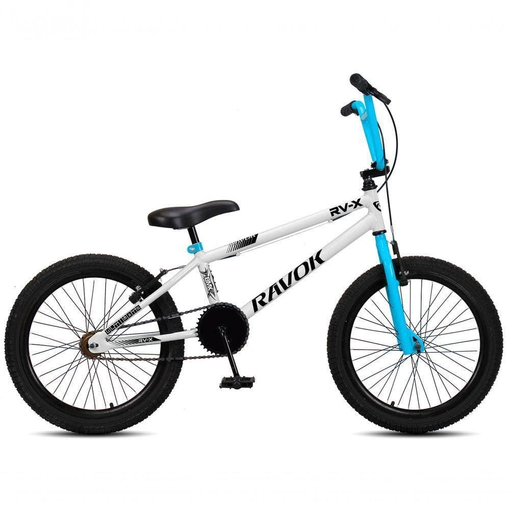 Bicicleta Aro 20 Bmx Rv-x Aero Freio V-brake Infantil Branca E Azul