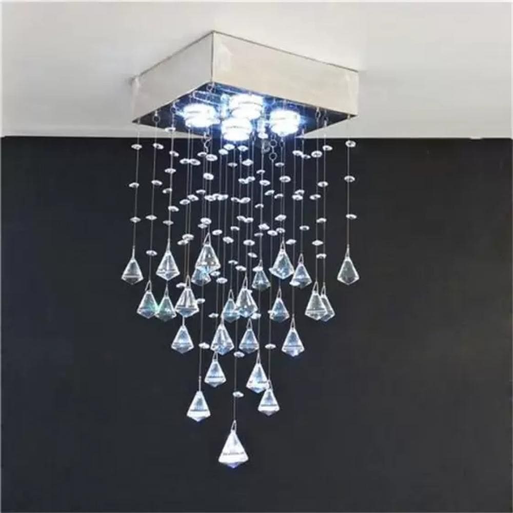 Lustre para sala, quarto, cozinha, em Cristal k9 base 20x20