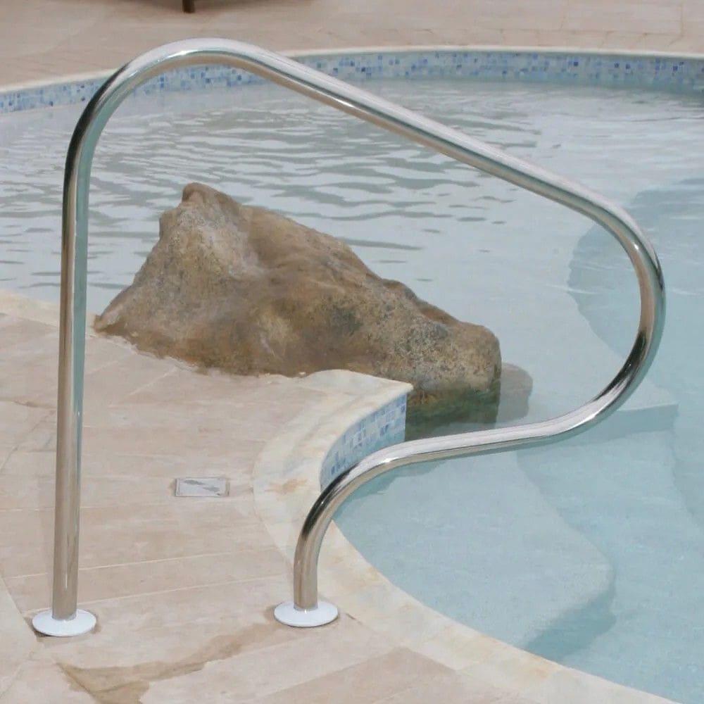 Corrimão Parati para Piscina em Aço Inox com Chumbador em Alumínio - Sodramar