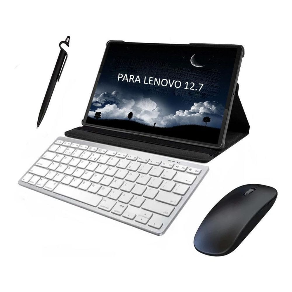 Capa Com Teclado E Mouse Bluetooth Para Tablet Lenovo P12