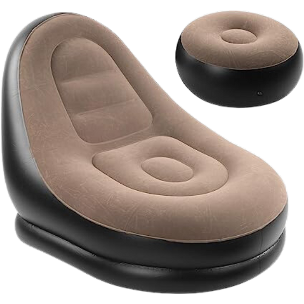 Conjunto Poltrona e Puff Inflável Ultra Lounge Sofá Portátil