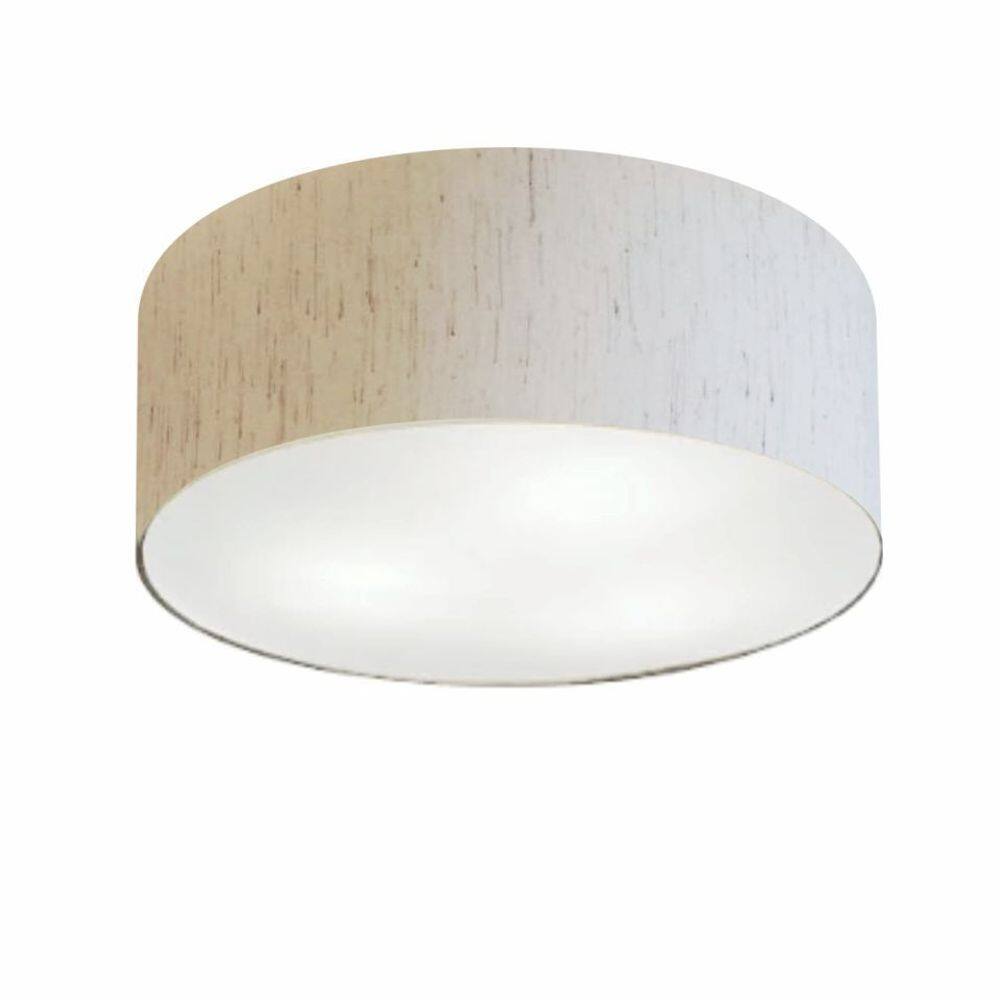Plafon Para Quarto Cilíndrico SQ-3047 Cúpula Cor Linho Bege