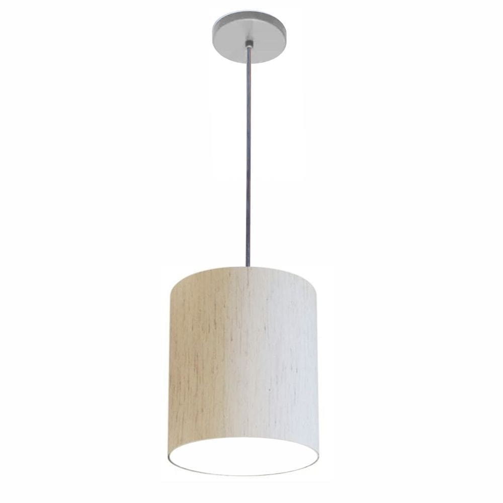 Lustre Luminária Pendente Vivare Free Lux PE-4104CZ Cúpula em Tecido 15x25cm