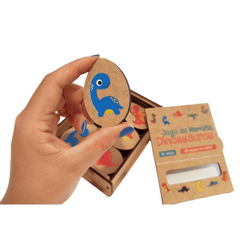 Jogo Da Memória Dinossauros - Caixa Mdf
