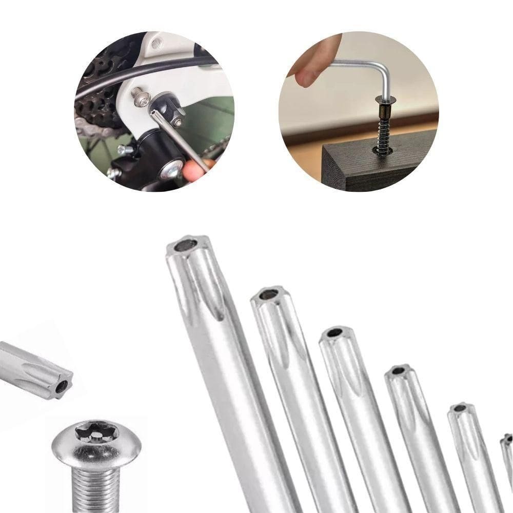 Kit Jogo De Chave Torx Tipo L 9 Peças T10 A T50 Profissional