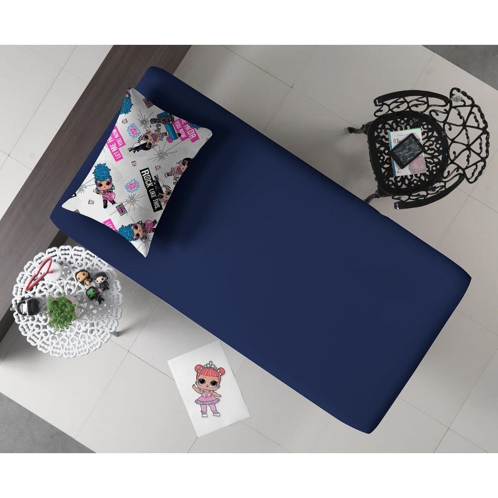 Jogo De Cama Portallar Lol Rock`N Roll Solteiro Azul