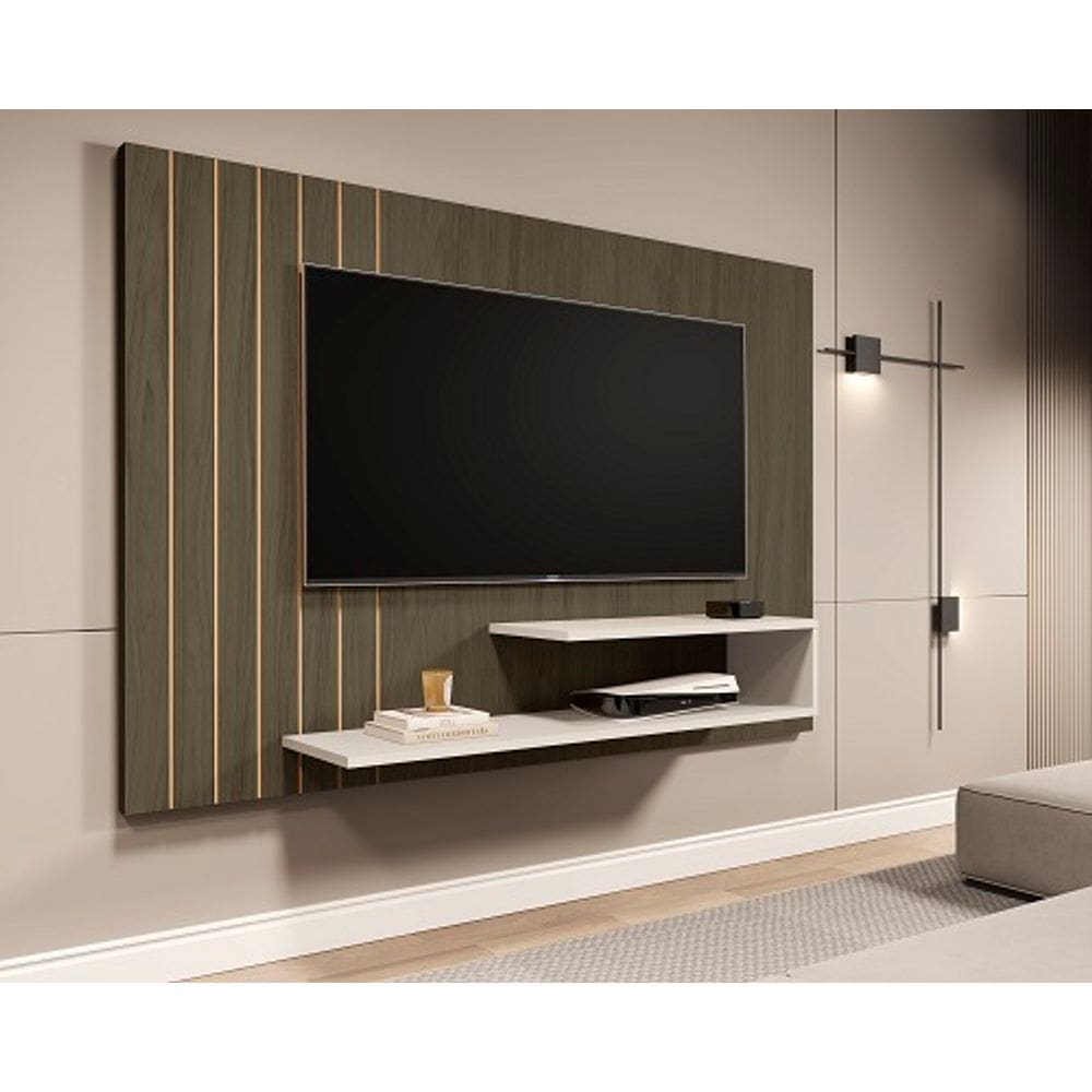 Painel Veneza Castanho/Off White - VJ Móveis