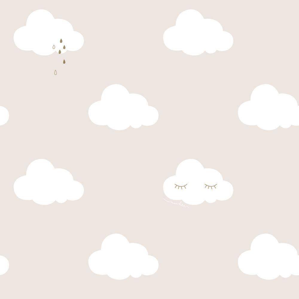 Papel De Parede Infantil De Nuvens Fofura Baby Ff4015.