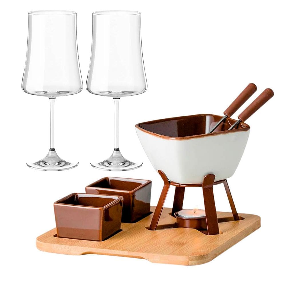 Aparelho de Fondue e Taças de Vinho 460ml Pleasure Bilzen