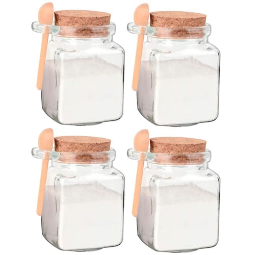 imagem-Jogo de Potes Porta Tempero de Vidro com Colher 260mL 4 peças - Hauskraft