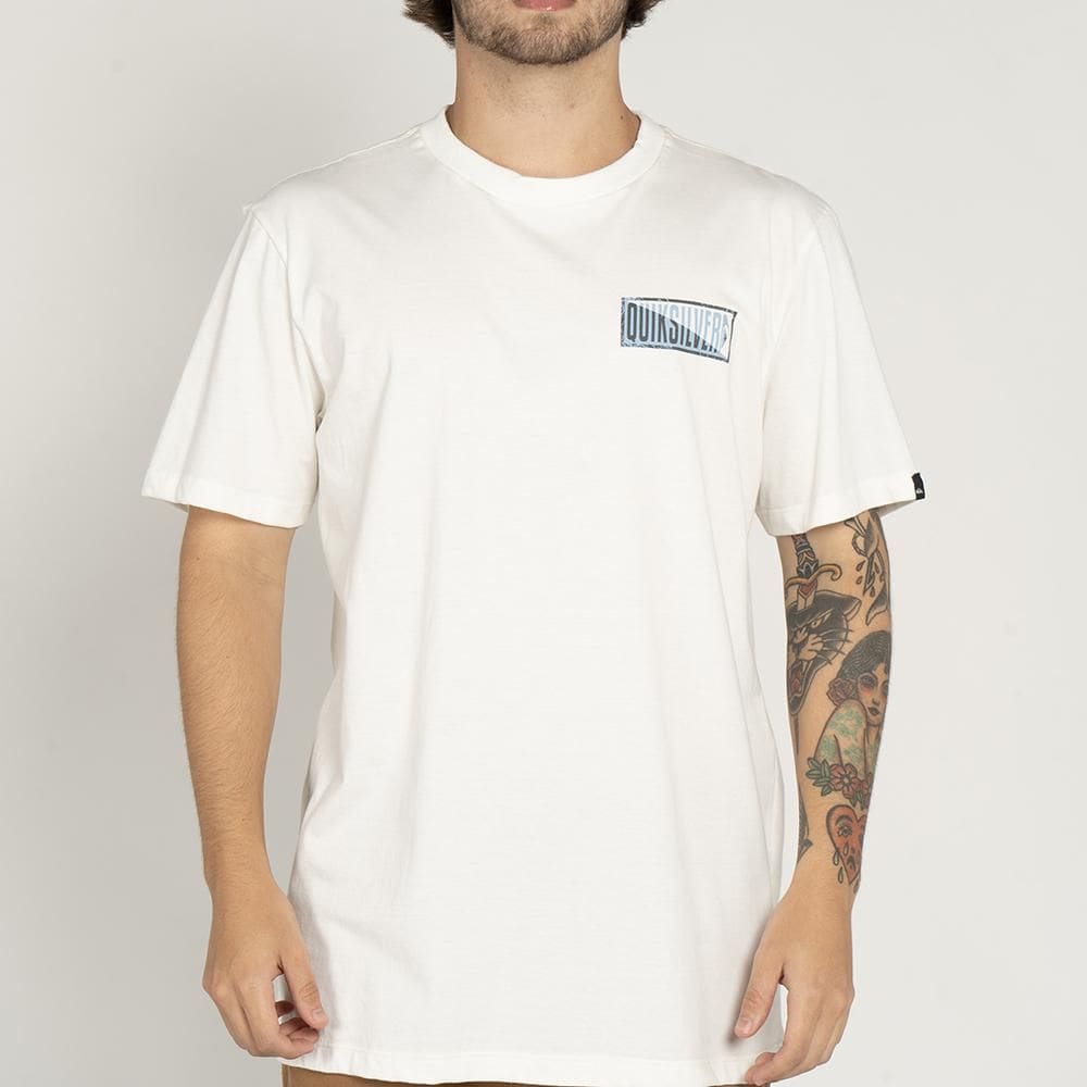 Camiseta Quiksilver Crossed Out WT25 Masculina Snow White