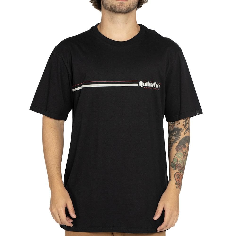 Camiseta Quiksilver Speed Stripe WT25 Masculina Preto