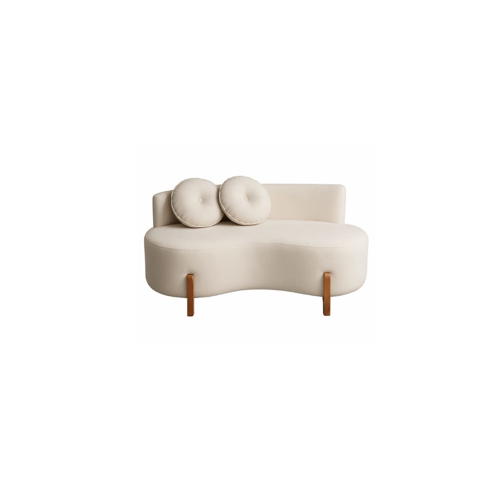 Sofá Decorativo Curvo Orgânico Living Boucle Bege - Montanaris Decor