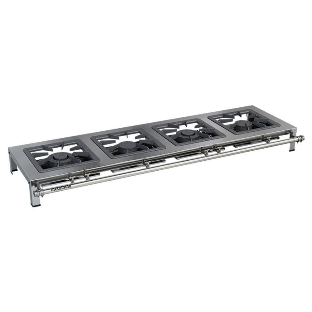 Fogão Industrial Stori Premium 4 Bocas 40x40 M4 Aço Inox 430 Metalmaq Fogão Baixa Pressão