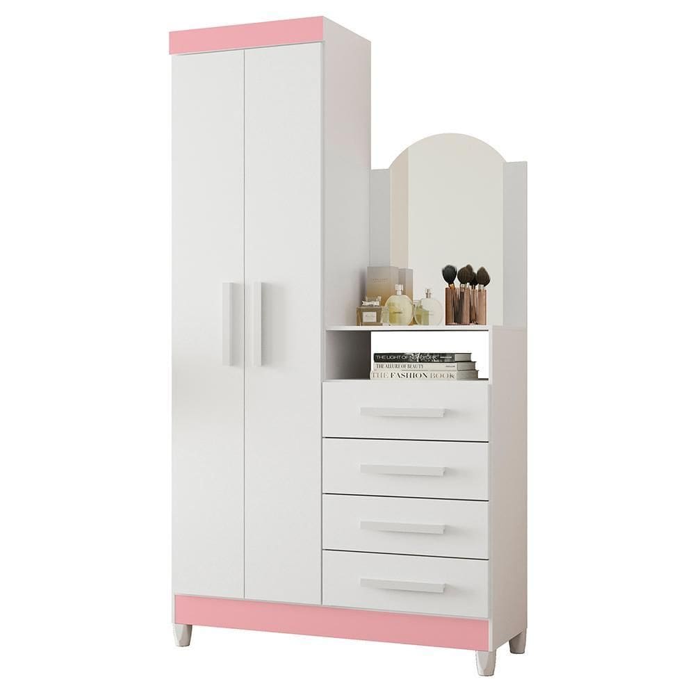 Cômoda New Capri 2 Portas e 4 Gavetas com Espelho - Móveis Albatroz
