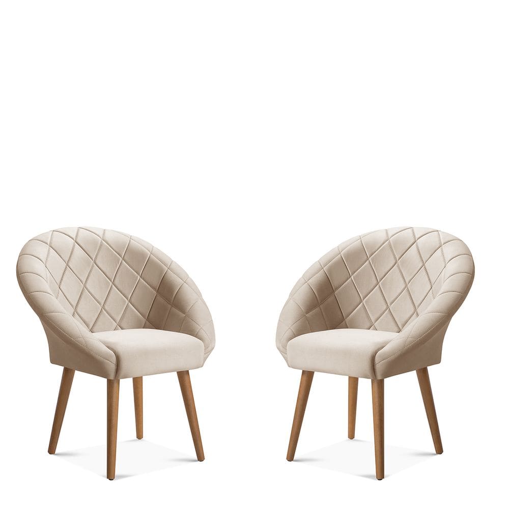 Kit C/02 Poltrona Decorativa Emilia Bege