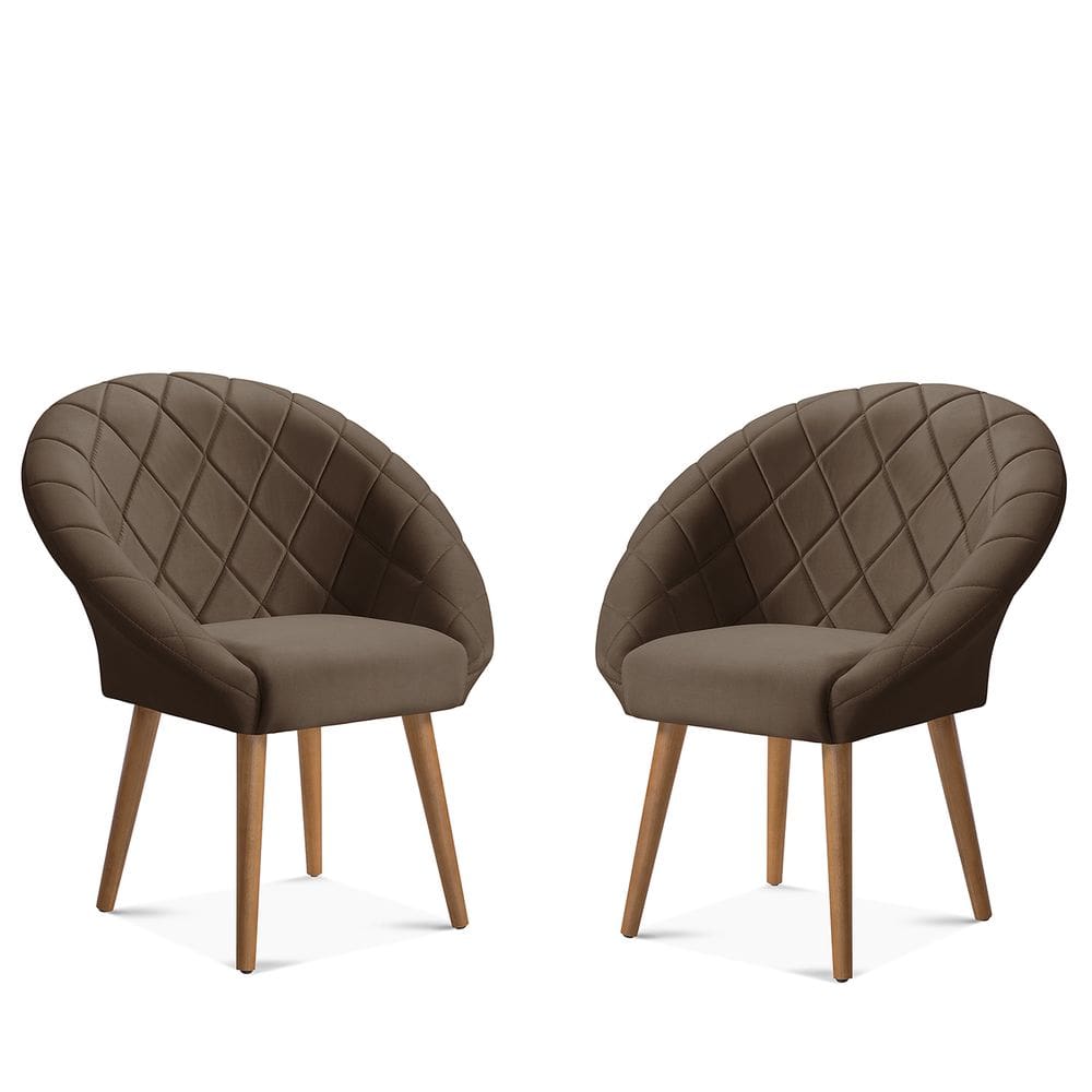 Kit C/02 Poltrona Decorativa Emilia Marron