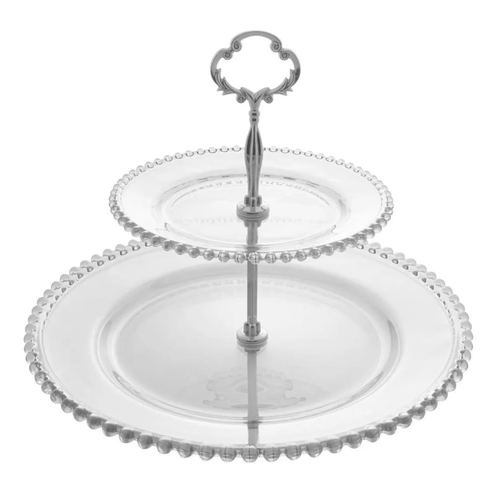 Porta Doces Duplo Cristal Bolinhas Pearl Wolff Confeitaria