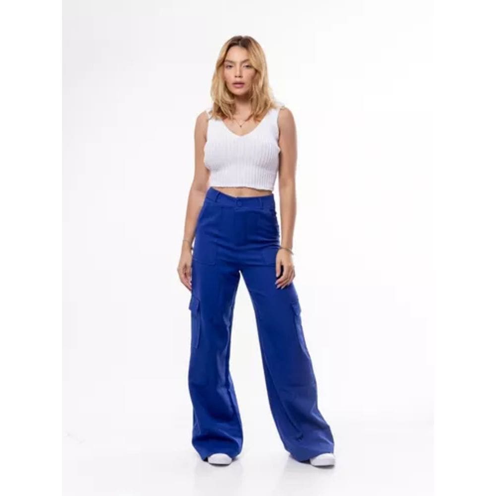 Calça Cargo Feminina Com Botão e Bolso Cl-0021