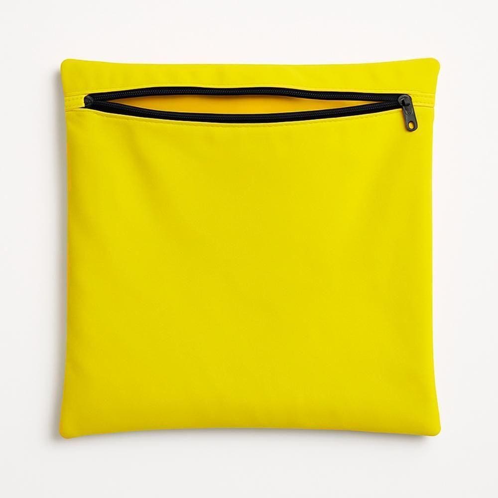 Capa De Almofada Decorativa 42cm Em Suede Lisa para Sofá Amarelo