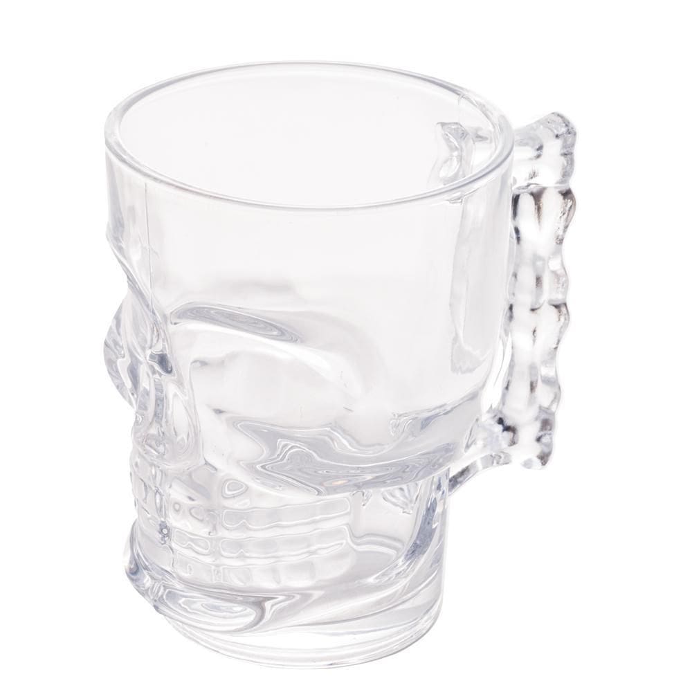 Caneca de Chopp e Cerveja de Vidro Caveira Rock Style 510ml