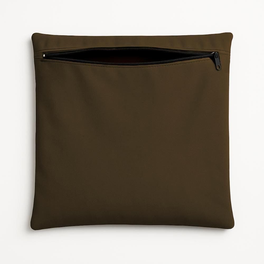 Capa De Almofada Decorativa 42cm Em Suede Lisa para Sofá Marrom