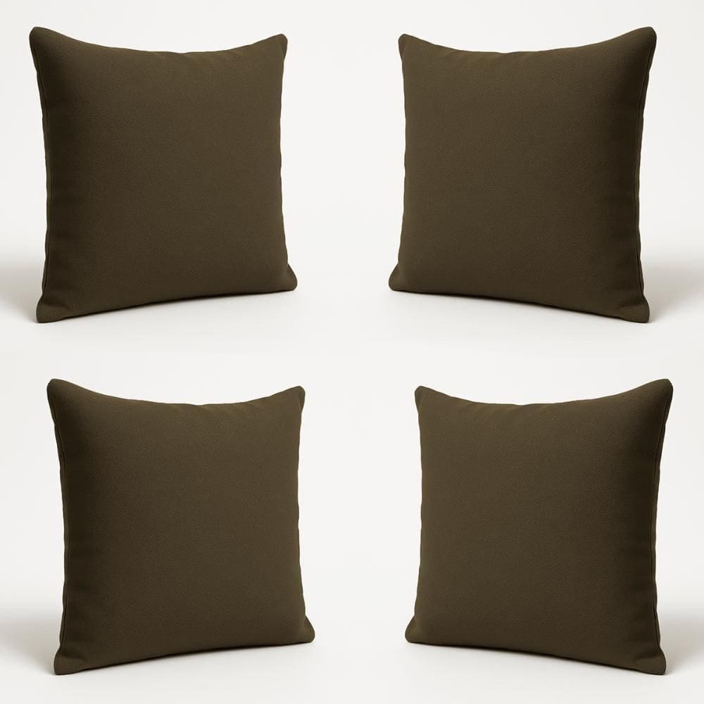 Kit 4 Almofada Decorativa 42cm Em Suede Fofinha Lisa para Sofá Marrom