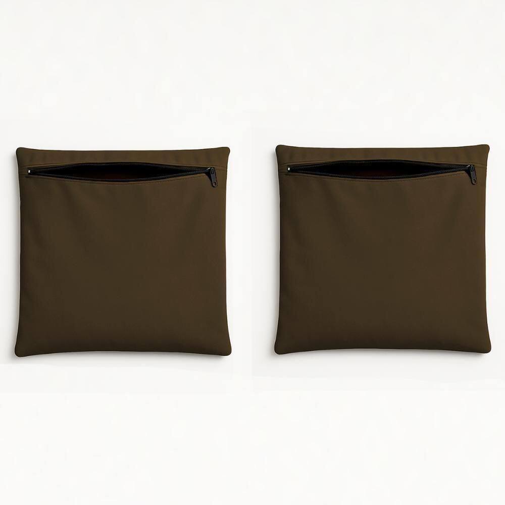 Kit 2 Capas Almofada Decorativa 42cm Em Suede Lisa para Sofá Marrom