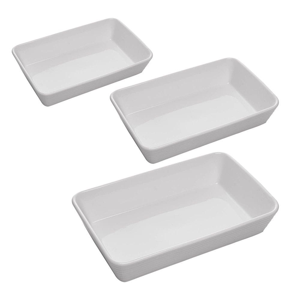 Conjunto 3 Refratárias de Porcelana Branca Línea Lyor