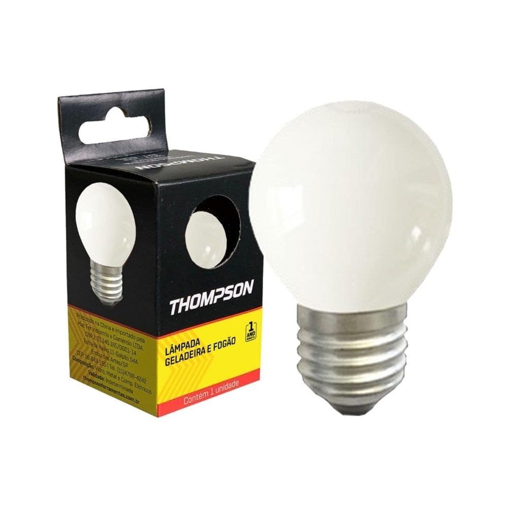 Lampada Incandescente Leitosa para Fogao e Geladeira Thompson E-27 40W - Embalagem com 10 Unidades