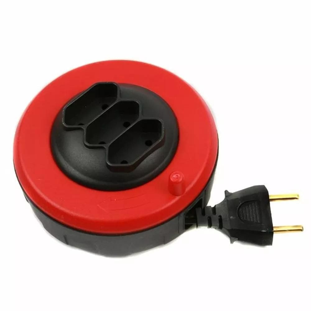 Extensão Eletrica Retratil 5 Metros Pop Spin Daneva 3 Tomada