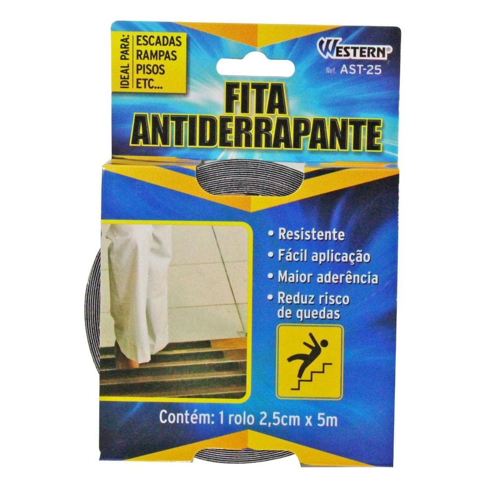 Fita Antiaderente Western 5cmx5m - Preta, Resistente e Fácil