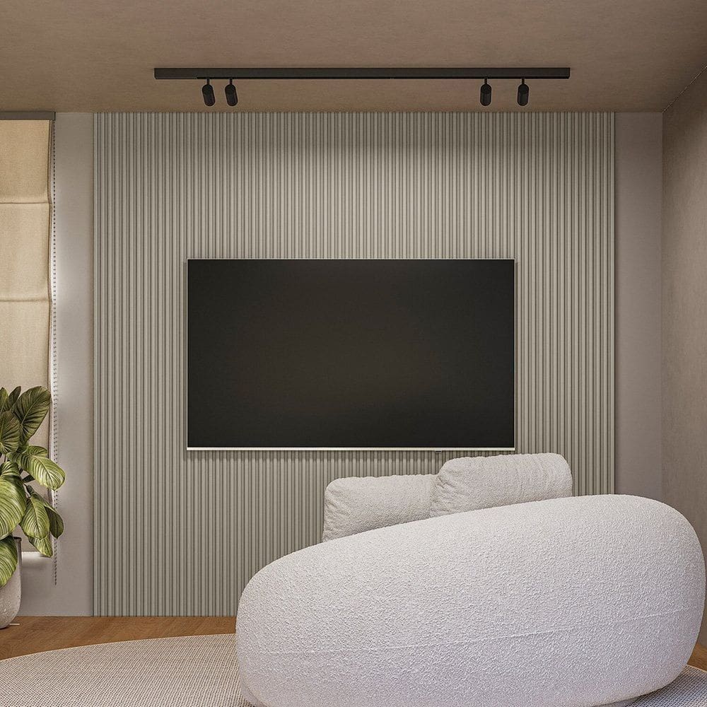 Painel para Tv 80 Polegadas Ripado Modular Gris Fosco