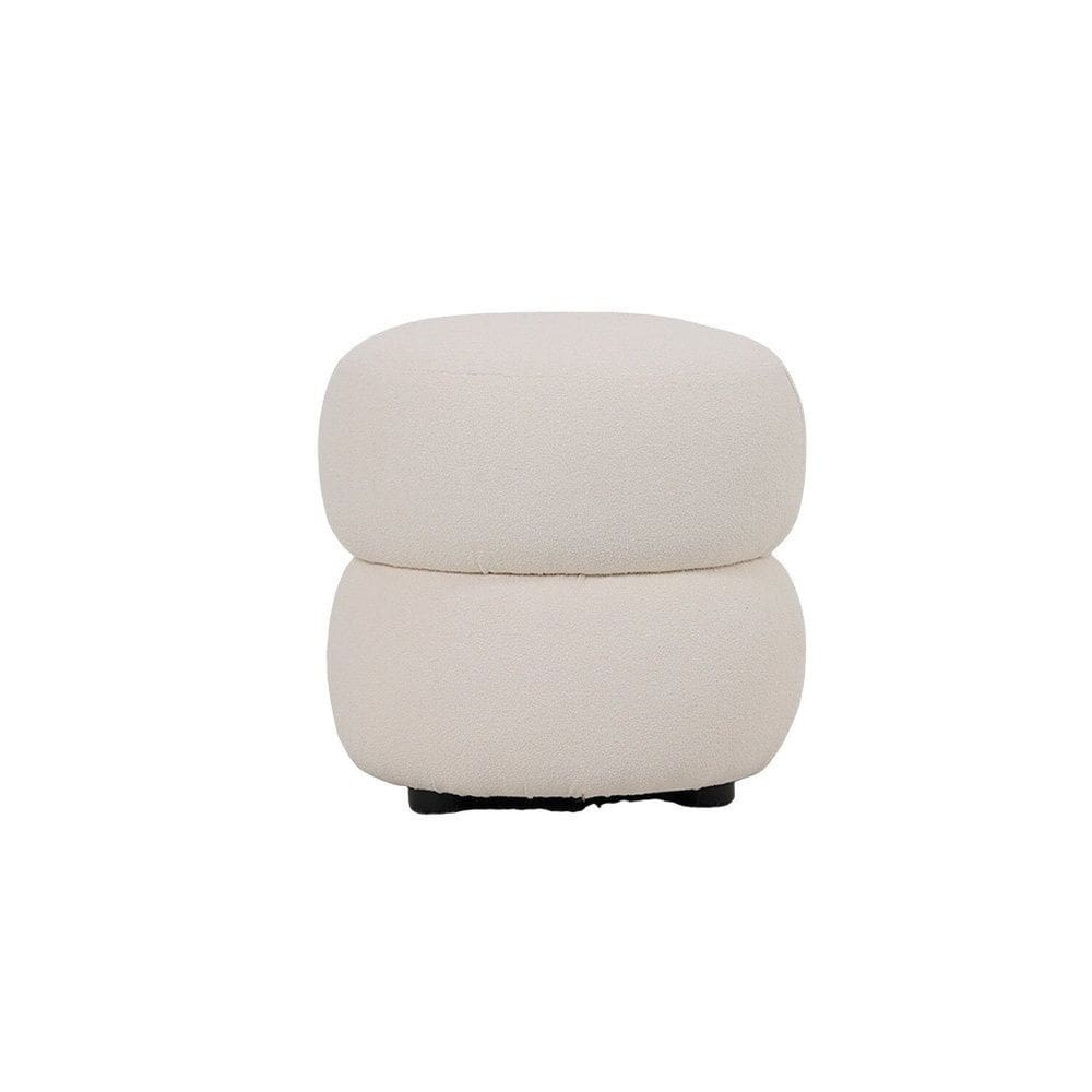 Puff para Sala de Estar Bouclê Respiro Off White