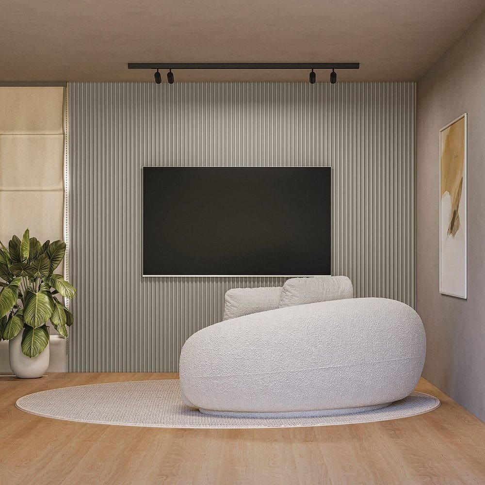 Painel para Tv 80 Polegadas Ripado Modular Gris Fosco