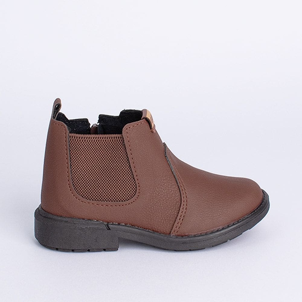 Bota Coturno Kidy Max Cano Curto Chelsea Marrom