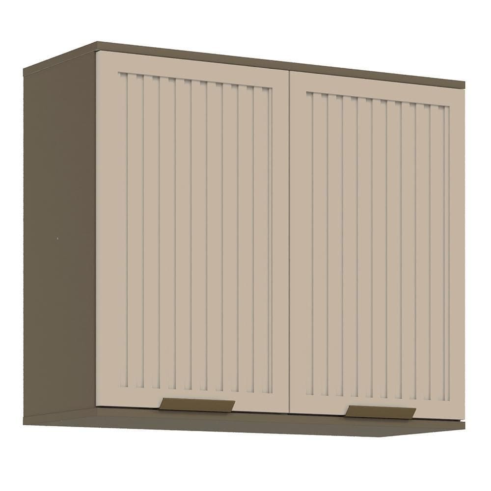 Armário Aéreo Connect 80cm 2 Portas Ripado - Móveis Henn