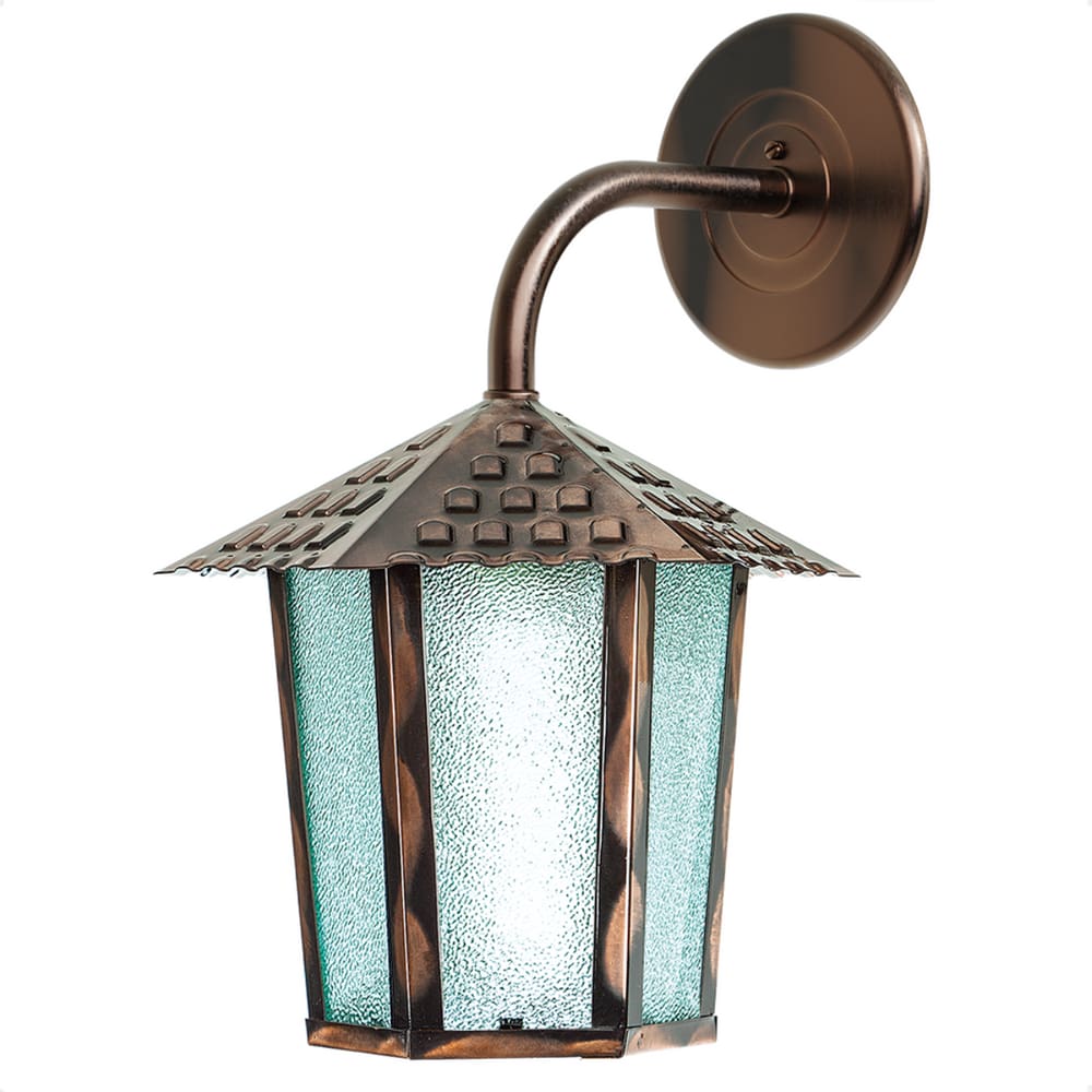 Arandela Colonial Sextavada Vidro Pontilhado E27 Bivolt Cobre