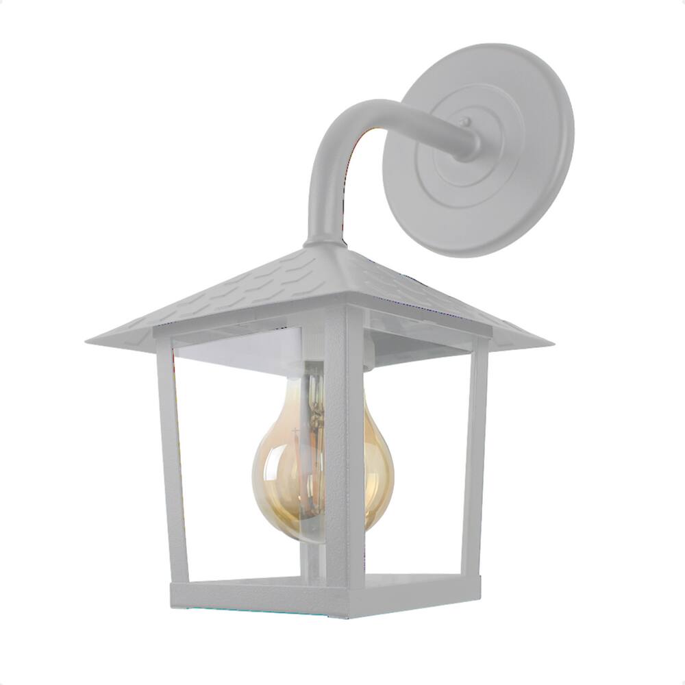 Arandela Colonial Nina Quadrada Vidro Liso E27 Bivolt Branco