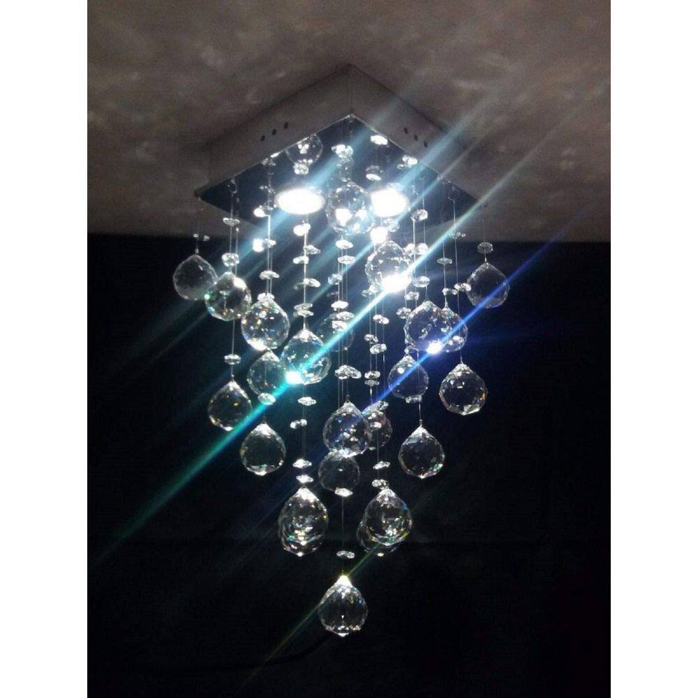 Lustre para sala, quarto, cozinha em Cristal K9 base 20x20
