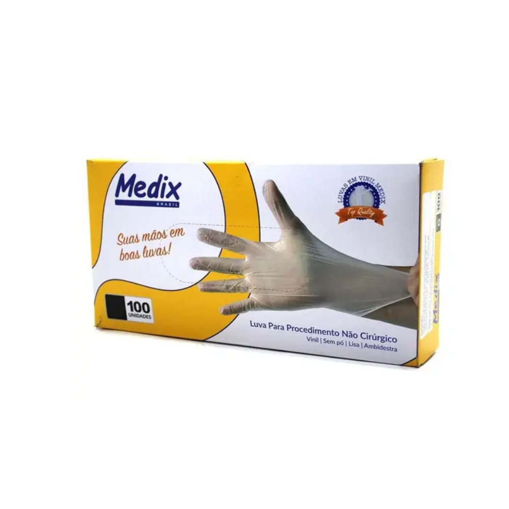 Luva Vinil Saude S Po Tam P 100Und 8663 -Medix