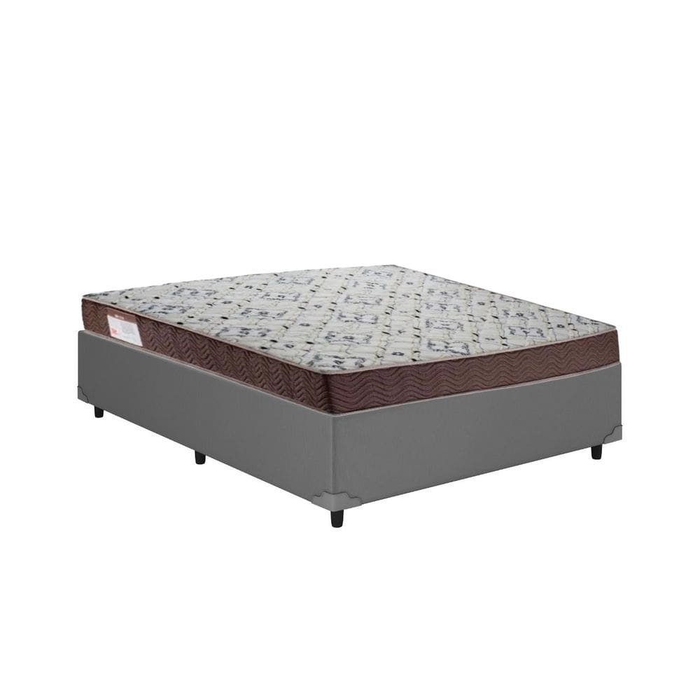 Cama Base Box Casal Cinza Colchão ISO 150 D45 - Ortobom