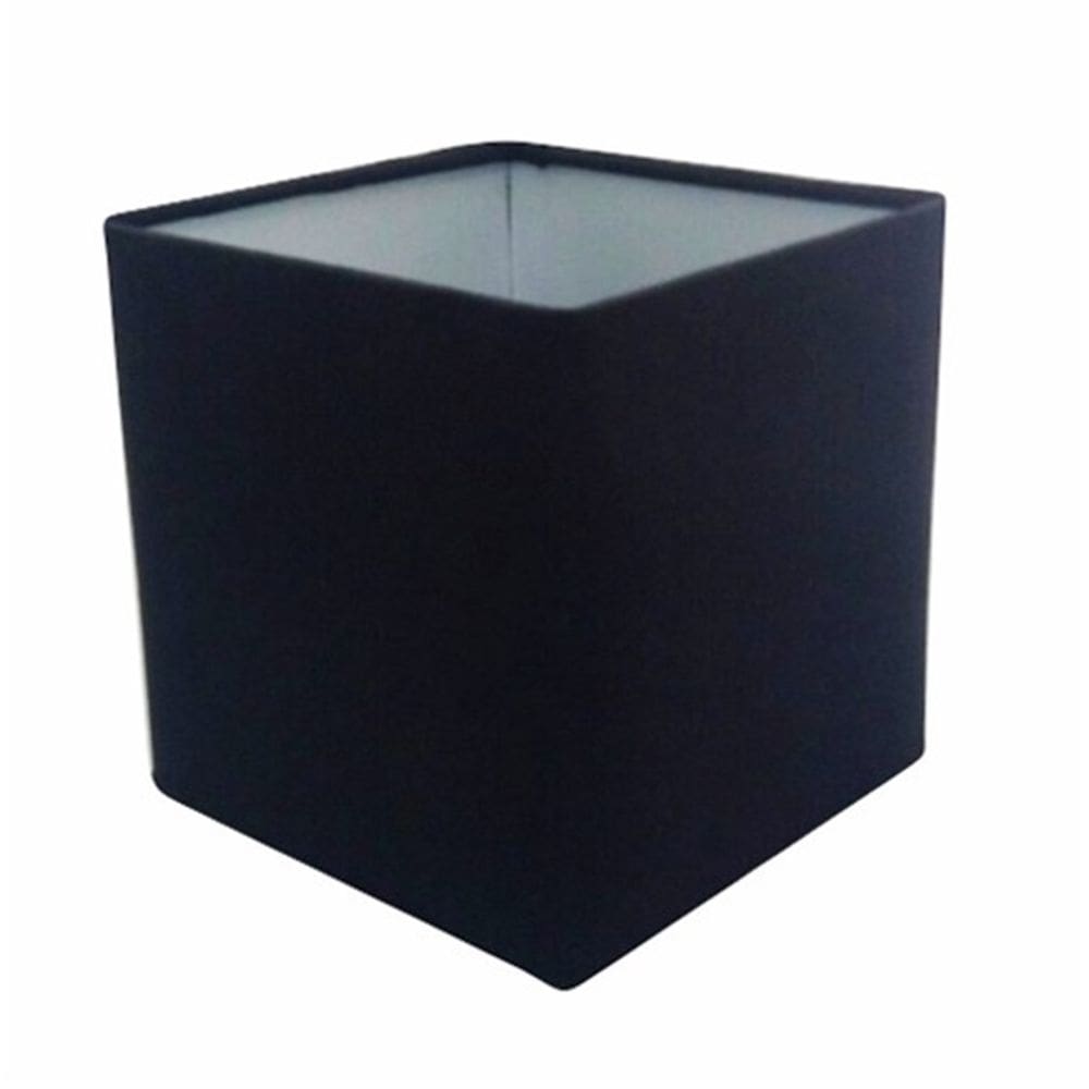 Cúpula em Tecido Quadrada Abajur Luminária Cp-25/25x25cm Preto