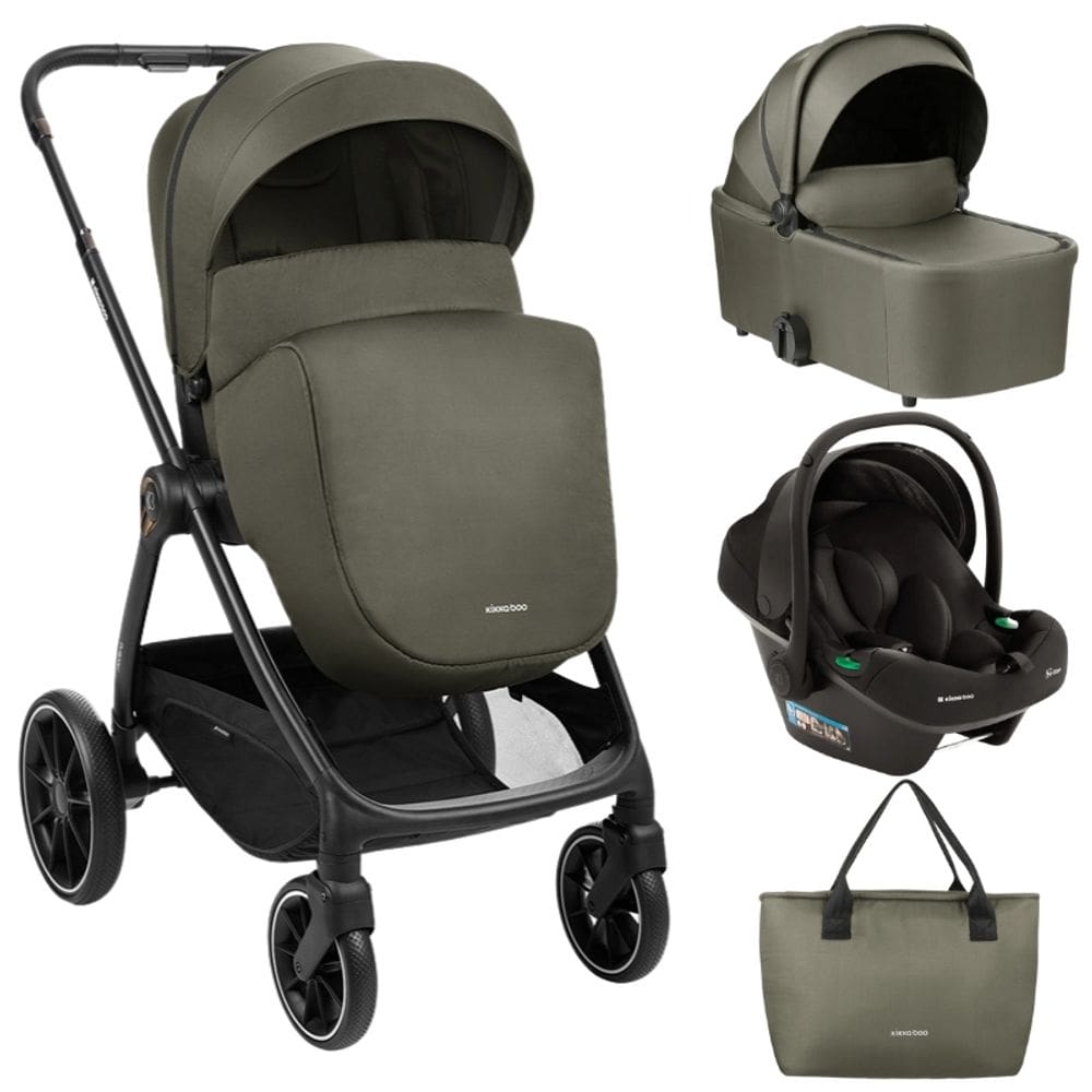 Carrinho Moises Modena Com Bebe Conforto E Bolsa Army Green - Kikka Boo