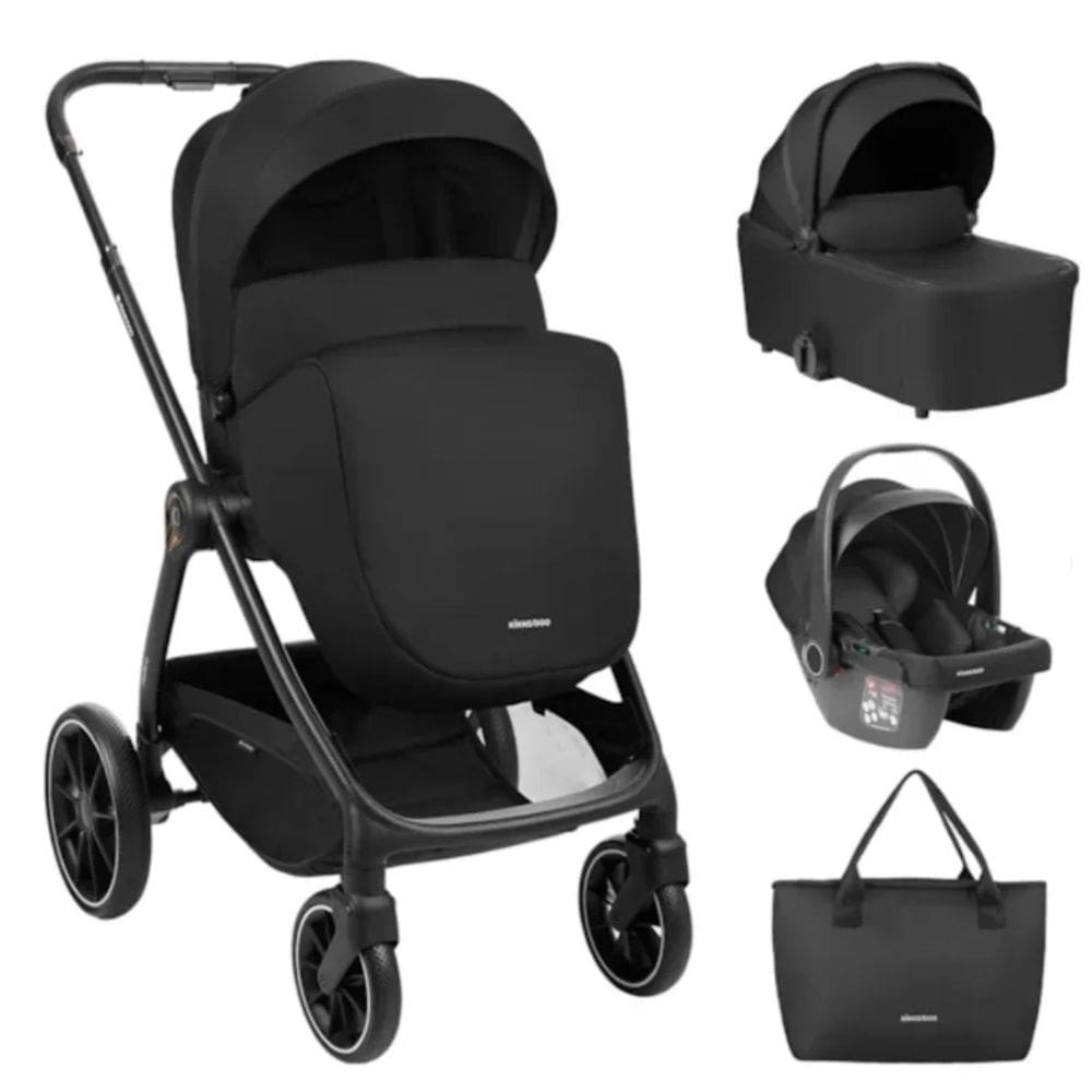 Carrinho Moises Modena Com Bebe Conforto E Bolsa Black - Kikka Boo